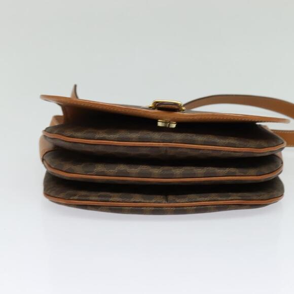 CELINE Macadam Canvas Shoulder Bag Pvc Leather Brown Gold - Picture 9 of 12